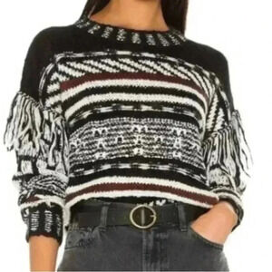CLICHE Textured Fringe Sweater Size: M